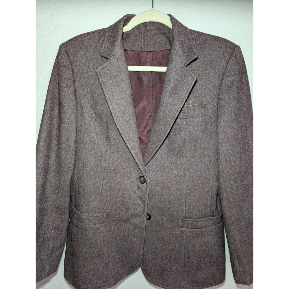 Academic Blazer 12 Brown Vintage Wool USA 2 Button Collegiate Teacher Preppy